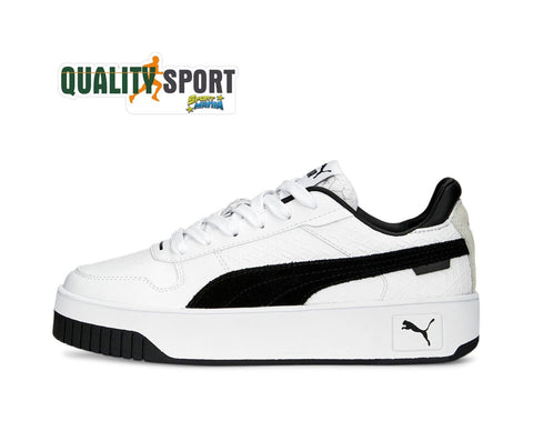 Puma Carina Street Logo Power Bianco Scarpe Donna Sportive Sneakers 389393 01