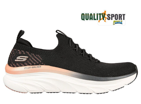 Skechers D'Lux Walker Nero Bronzo Scarpe Donna Sportive Sneakers 149366 BKRG