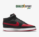 Nike Court Vision Mid Nero Rosso Scarpe Shoes Uomo Sportive Sneakers DM8682 001