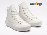 Converse CT All Star Lift Hi Bianco Panna Platform Scarpe Donna Sneakers A03719C