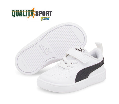 Puma Rickie AC Bianco Nero Scarpe Infant Bambino Sportive Sneakers 384314 03