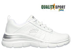 Skechers Fashion Fit Bianco Pelle Scarpe Donna Sportive Palestra 149473 WSL