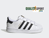 Adidas Superstar Bianco Scarpe Bambina Bambino Infant Sportive Sneakers FU7717