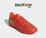 Adidas Predator Edge.4 TF Rosso Fluo Verde Bambino Scarpe Sportive Calcetto GV8495