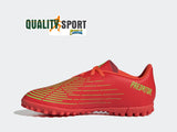 Adidas Predator Edge.4 TF Rosso Fluo Verde Bambino Scarpe Sportive Calcetto GV8495