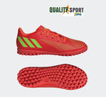 Adidas Predator Edge.4 TF Rosso Fluo Verde Bambino Scarpe Sportive Calcetto GV8495