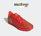 Adidas Predator Edge.4 TF Rosso Fluo Verde Scarpe Uomo Calcetto Soccer GV8525