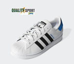 Adidas Superstar Bianco Nero Azzurro Ragazzo Shoes Scarpe Sportive Sneakers GY9319