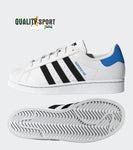 Adidas Superstar Bianco Nero Azzurro Ragazzo Shoes Scarpe Sportive Sneakers GY9319