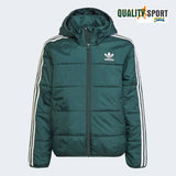 Adidas Originals Adicolor Padded Jacket Verde Giubbino Giacca Ragazzo HK0386